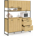 Credence marron avec portes vitrees, 176, 5 x 40 x 140