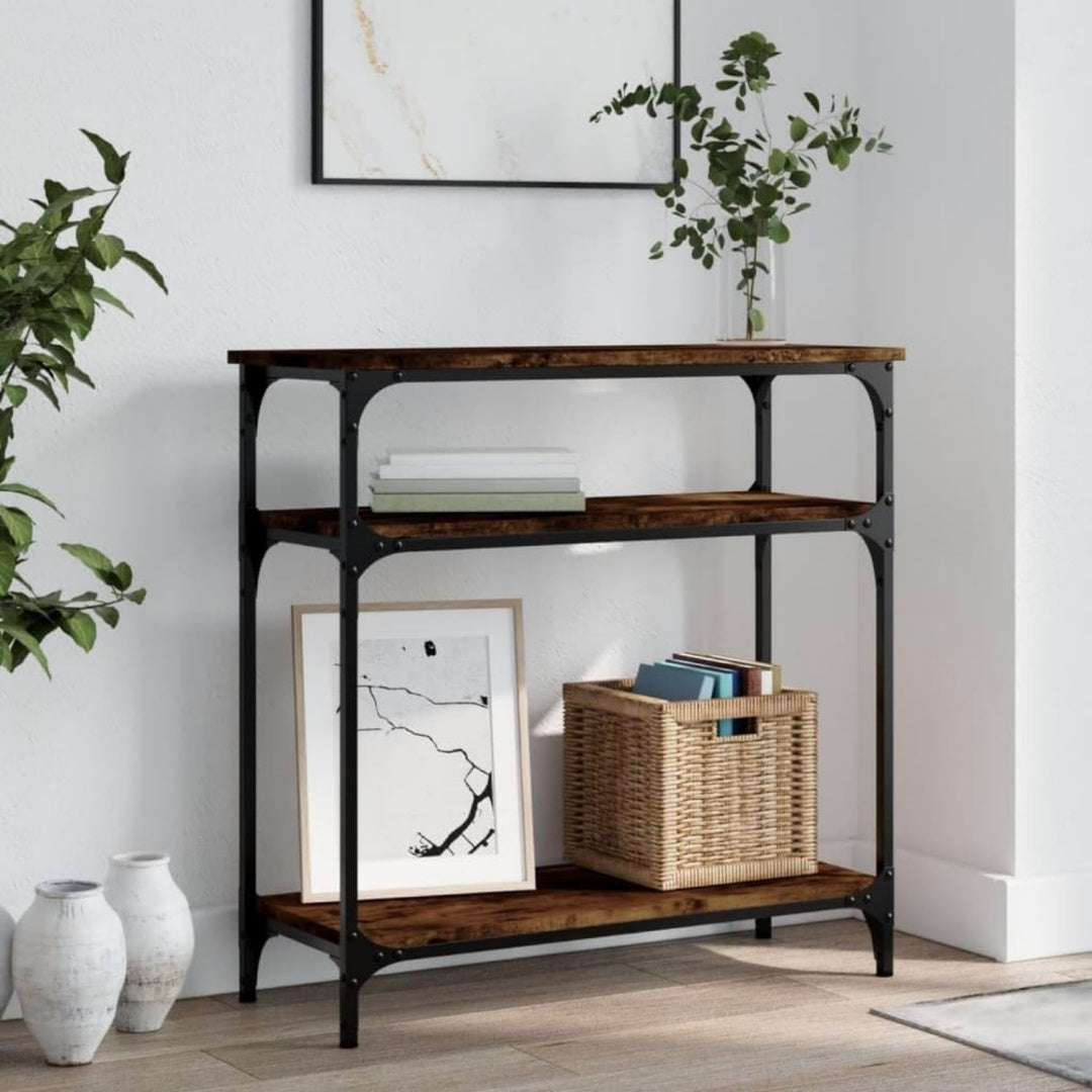 Console elegant bois d'ingenierie gris 75 x 29 x 75 cm