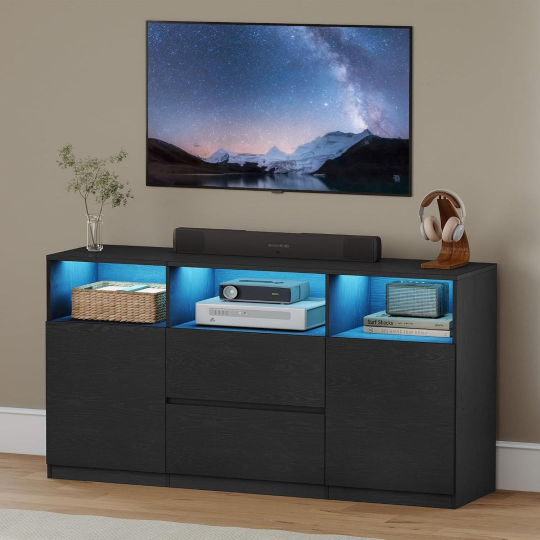Meuble TV design moderne gris fonce