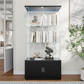 Vitrine en verre trempe finition gris clair