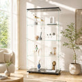 Vitrine gris clair, deux portes, verre trempe, style contemporain