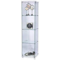 Meuble de rangement vitrine gris clair en bois