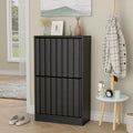 Armoire a chaussures gris grand espace de rangement en MDF