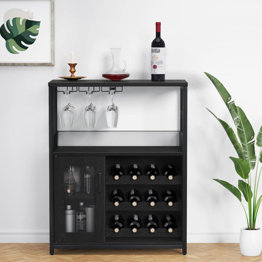Pratique, etagere a vin gris en bois