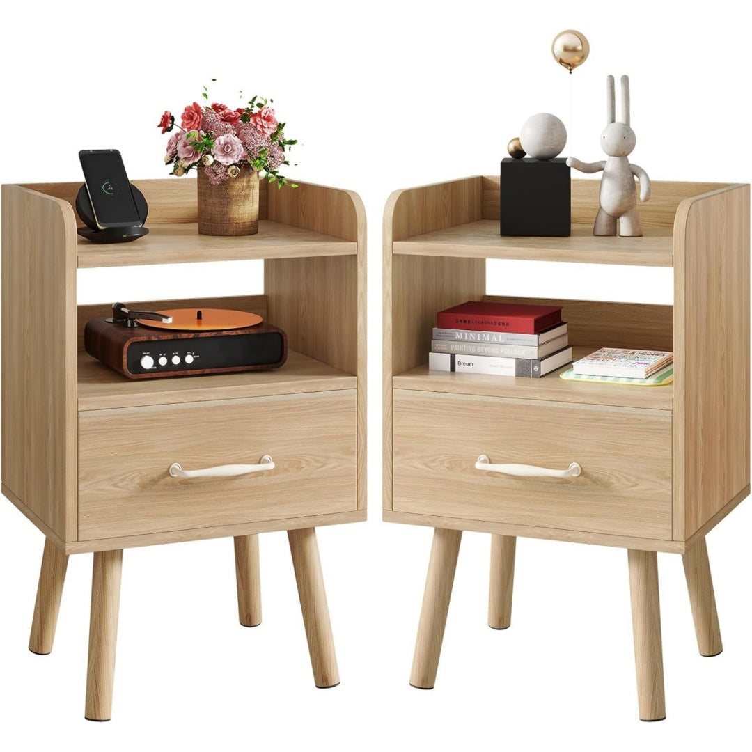 Table de chevet pratique en tissu