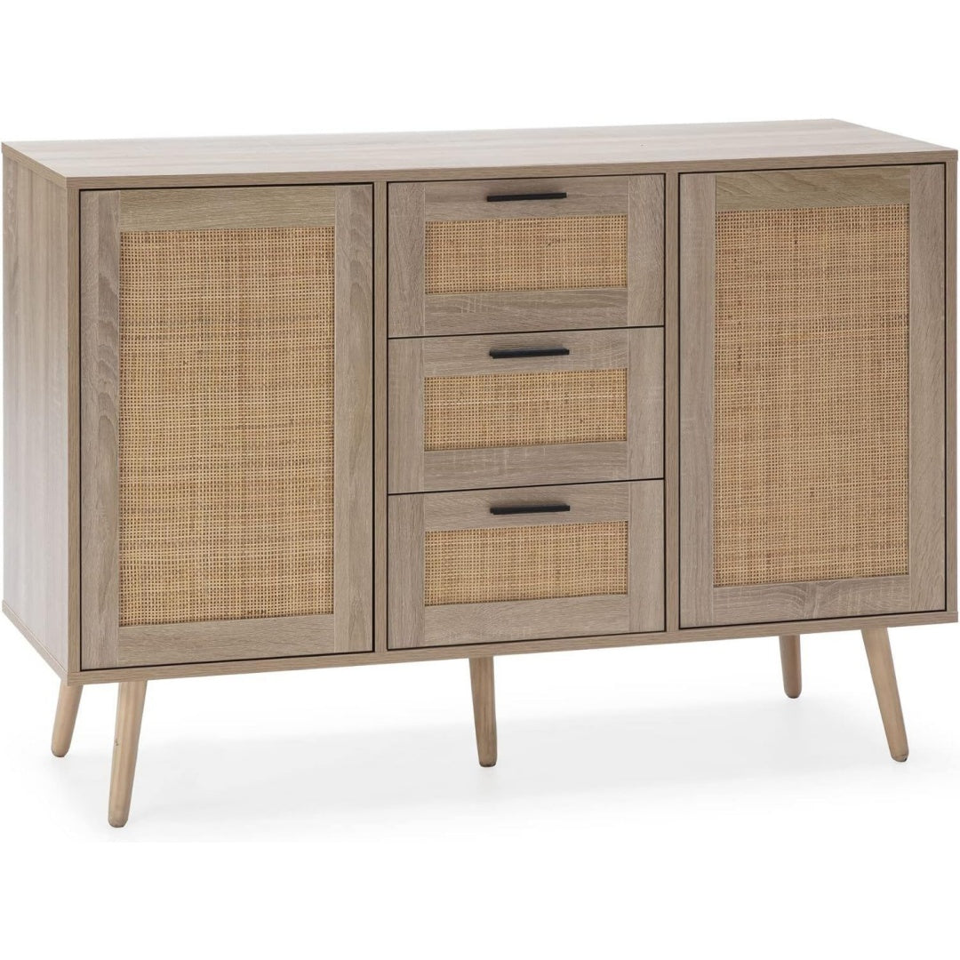 Buffet marron, rotin, 40 x 40 x 81 cm, rangement intelligent