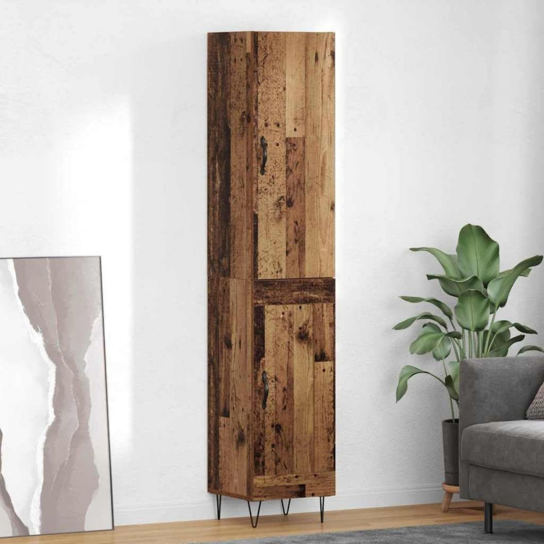 Multi usages, bahut gris clair en bois 2 portes