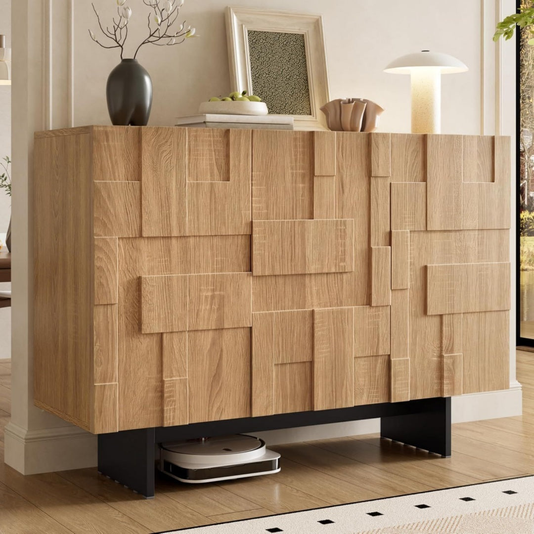 Commode marron 3 portes scandinave