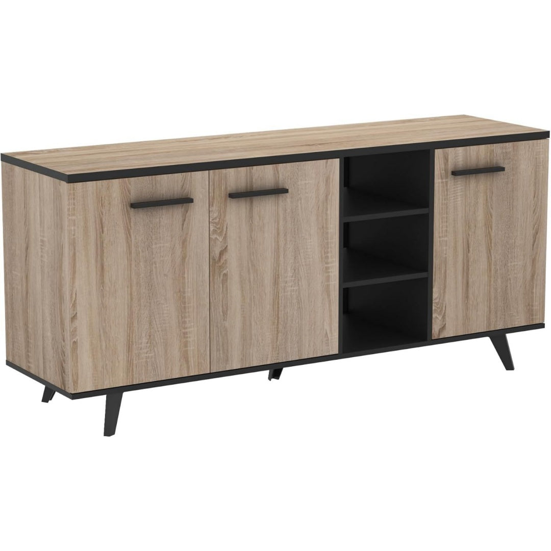 Marron enfilade, bois style industriel 160, 7 x 43, 9 x 73, 3