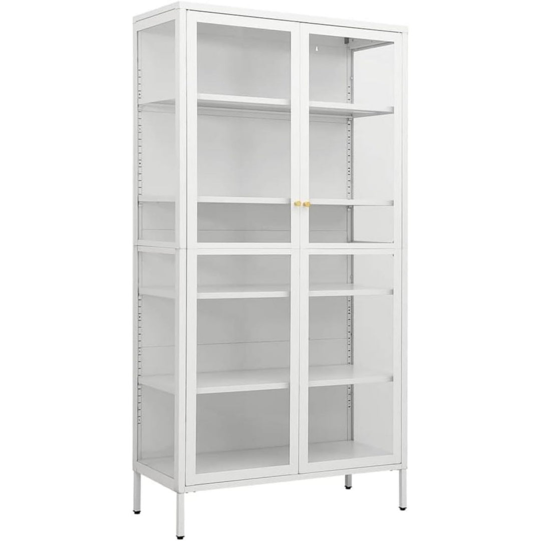 Vitrine d'exposition gris clair 90 cm, de style contemporain