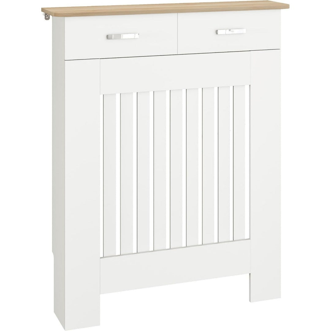 Style, cache-radiateur gris clair en panneau de particules serrure de securite