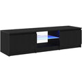 Choix Raffine, console TV noir en bois 2 portes