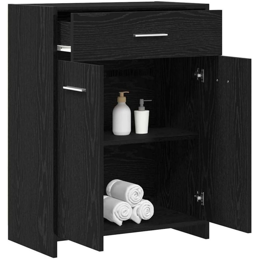 Meuble finition noir en bois massif