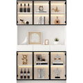 Bibliotheque installation murale gris clair 6 portes et 3 tiroirs