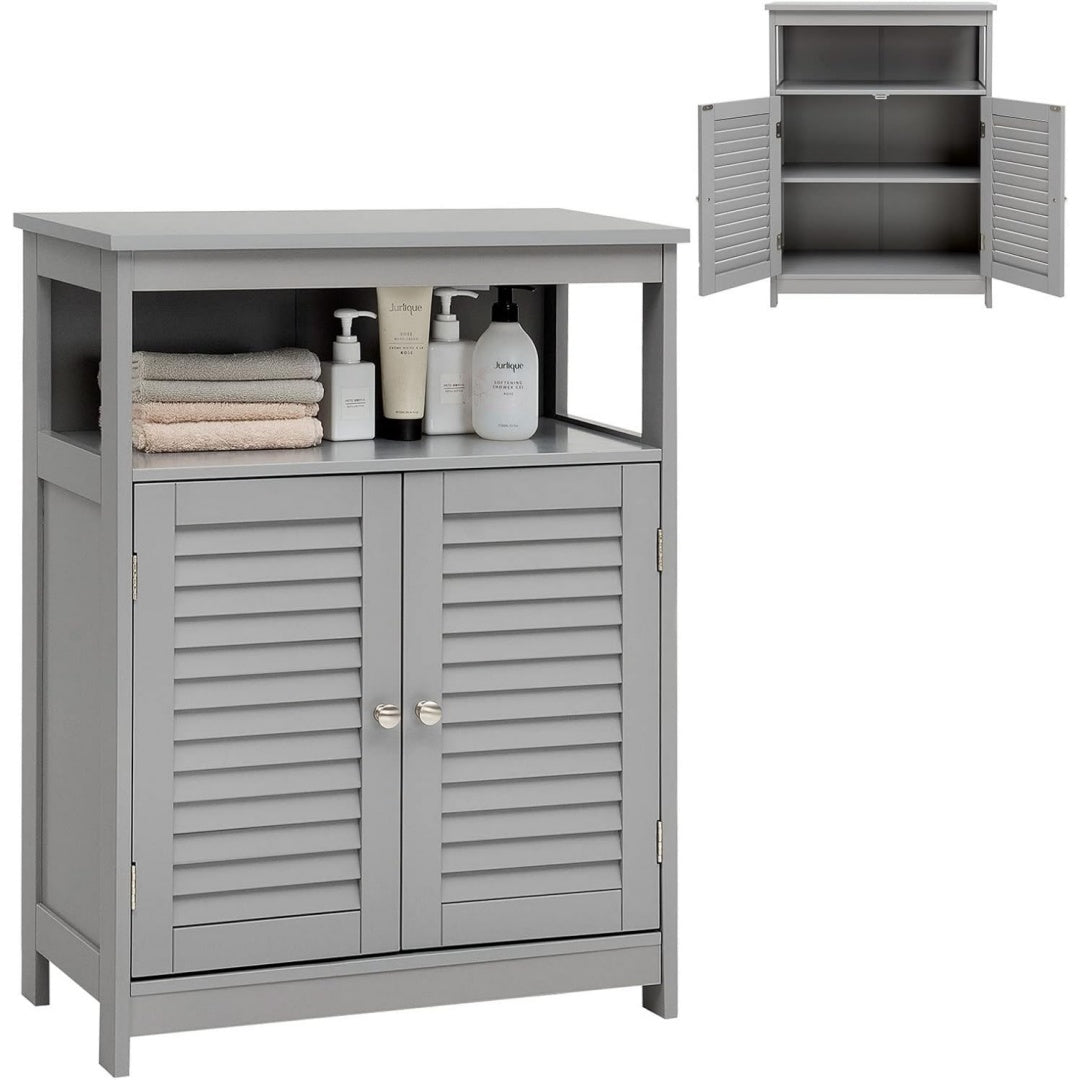 Meuble colonne avec 2 portes gris